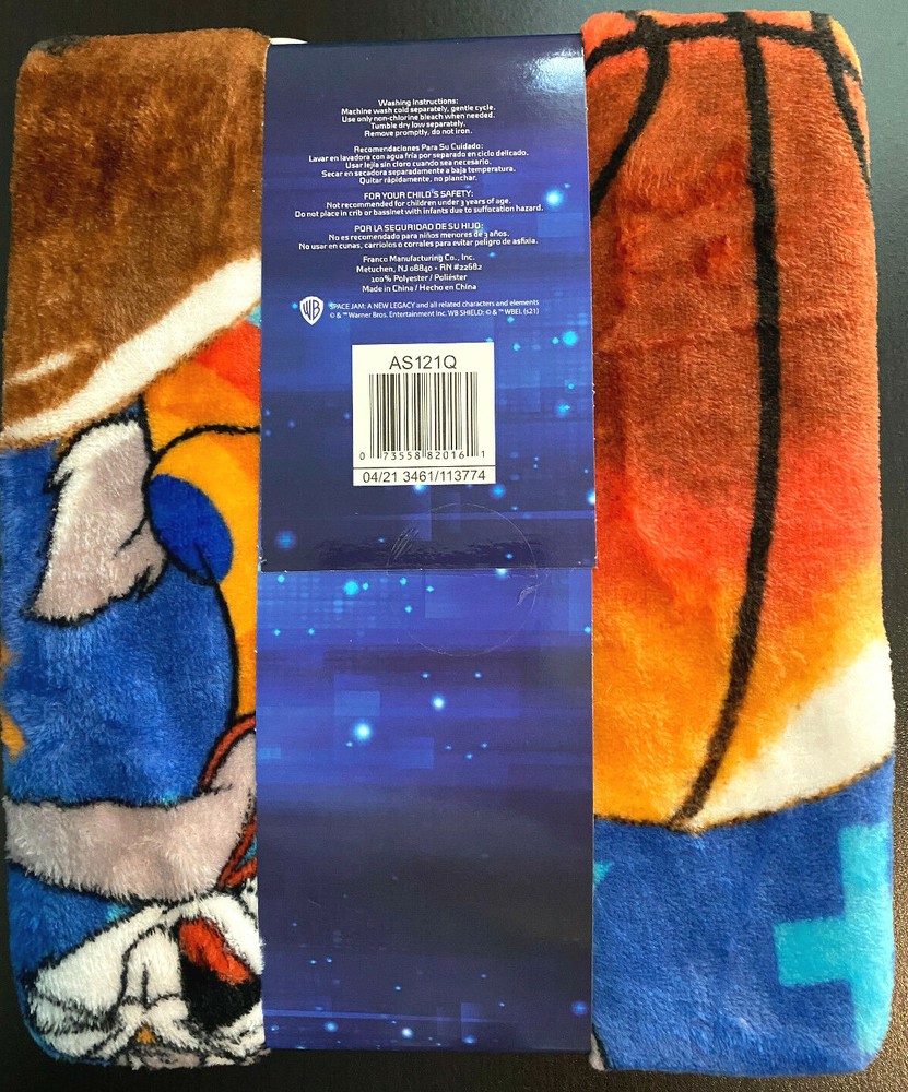 Space Jam Kids Microfiber Bedding Plush Soft Throw LeBron James Ready To Move