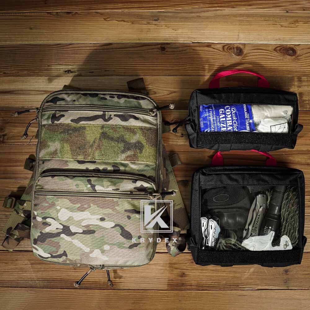 KRYDEX Clear Top Insert Pouch Organizer Hook Back Packing Cube for Backpack