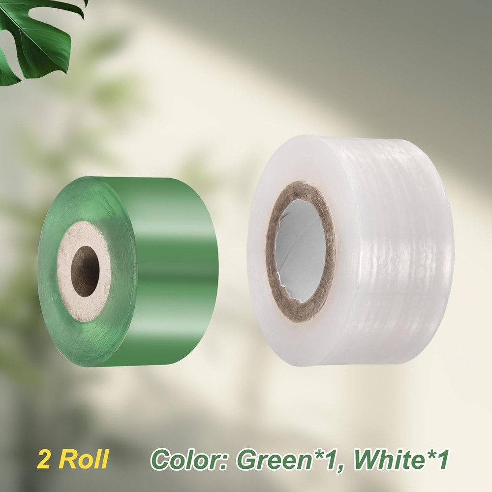 2 Rolls Fruit Tree Grafting Tape 2.5CM 3CM Width 100M Length PE Stretchable G...