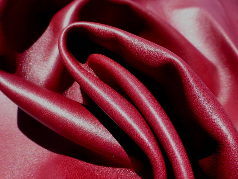 lambskin leather hide Burnished Deep Red Wine full bodied Glorious Color!!
