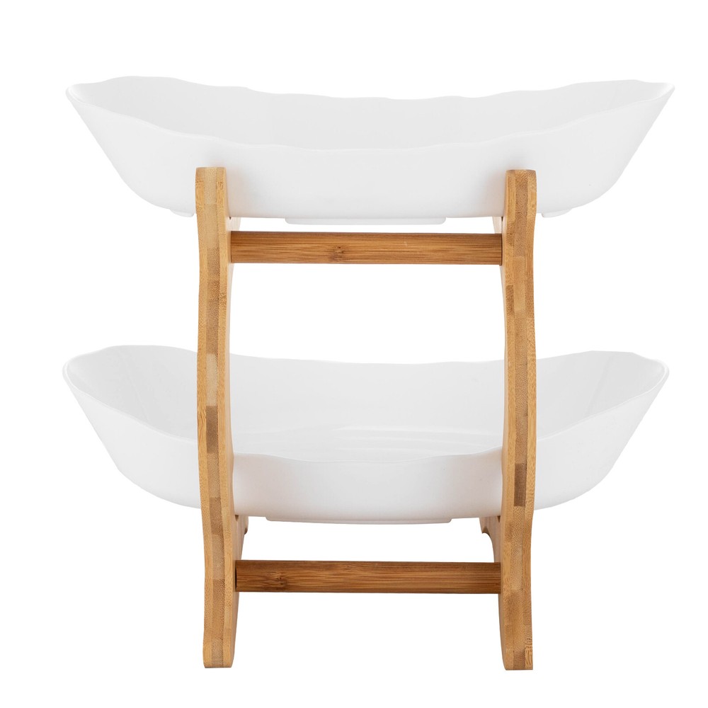 2 Tier Fruit Bowl, Fruit Basket Stand, Fruit Serving Tray