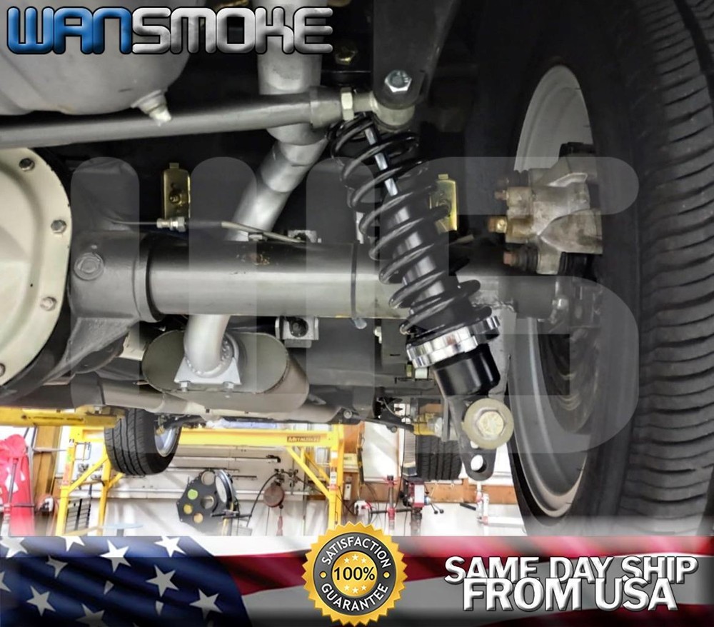 Pair Rear Coilover Shock Spring Hot Rod Set 180 LBS+ Solid Bushing Hat Universal