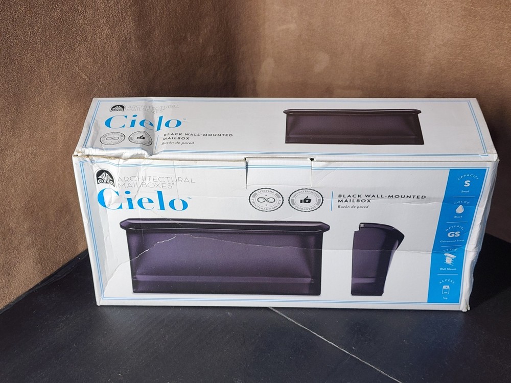 Architectural Mailboxes | Cielo ~ Black Wall Mounted Mailbox
