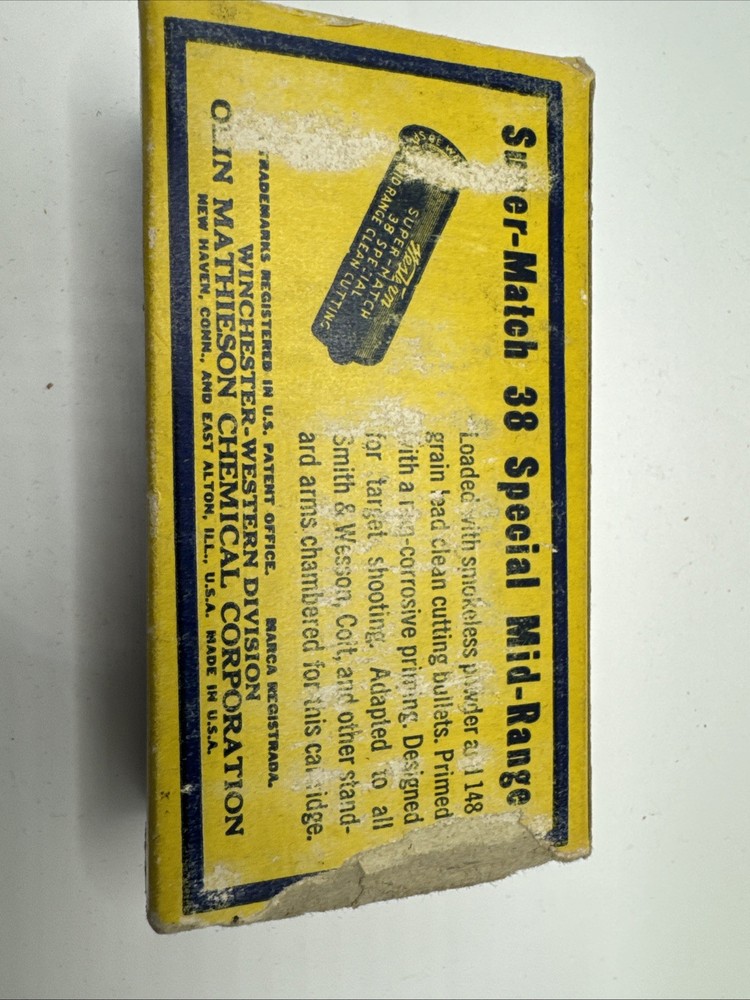 VINTAGE EMPTY Western Super Match 38 Special Mid-Range Shell Box