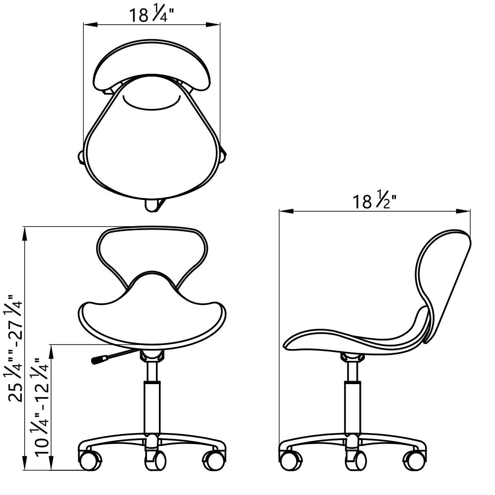 Pedicure Stool Low Sitting All Purpose Roller Technician Stool ESPERTO