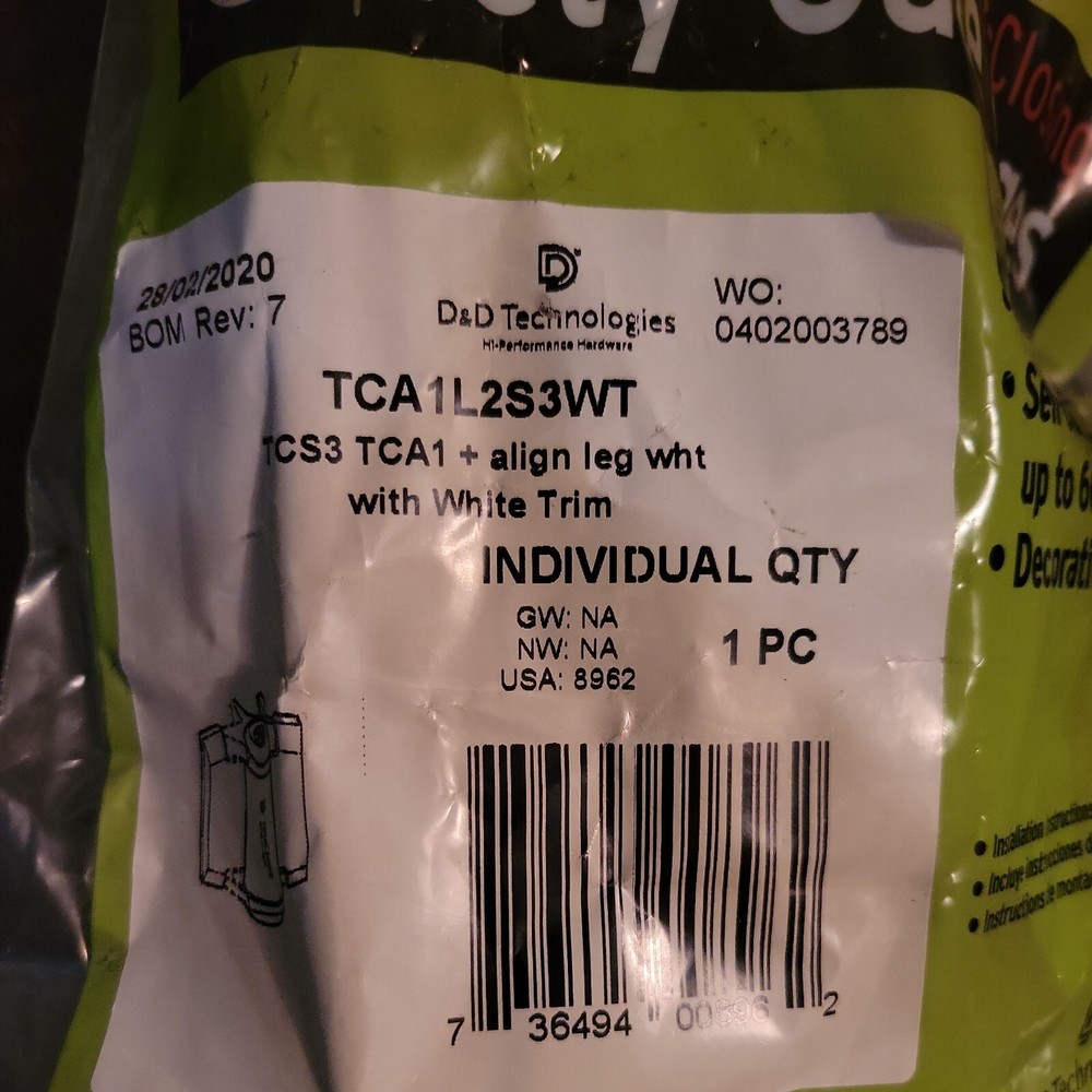 Truclose TCA1L2S3WT Safety Gate Hinges White Trim