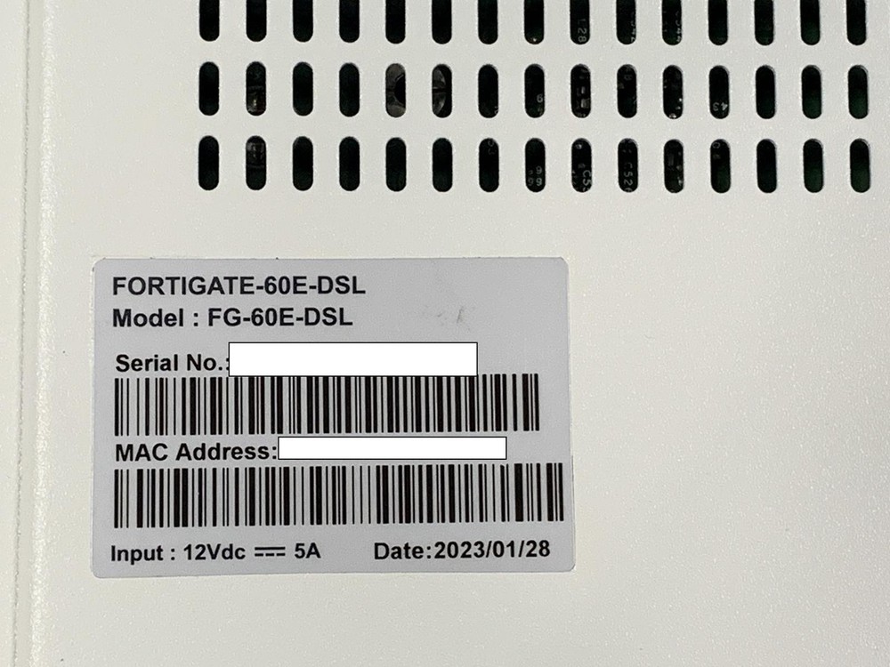 Fortinet FG-60E-DSL Network Security Firewall