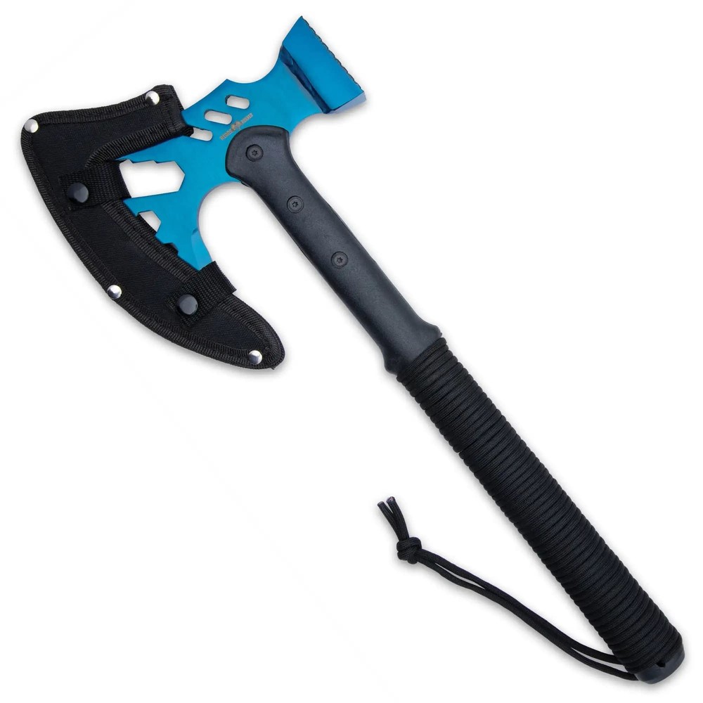 Ridge Runner 18” Tactical Axe and Multi-Tool Hammer Blue, Camping & Survival Axe