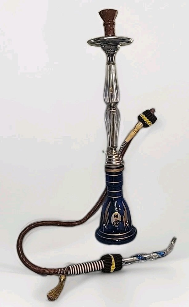 30" Tall Glass Hand Painted Hookah