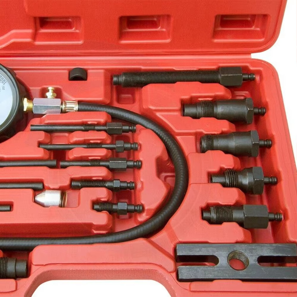Professional Diesel Engine Cylinder Compression Tester Kit With Case 0-1000PSI
