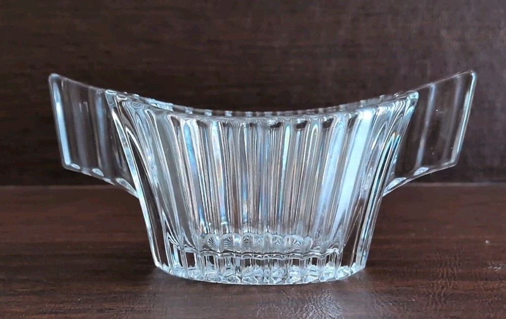 Vintage Heisly Clear Glass Sugar & Creamer Ridgeleigh Pattern EUC