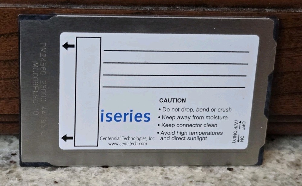 CENTENNIAL TECHNOLOGIES PM24560 PCMCIA FLASH 8 MBYTE MEMORY CARD TESTED