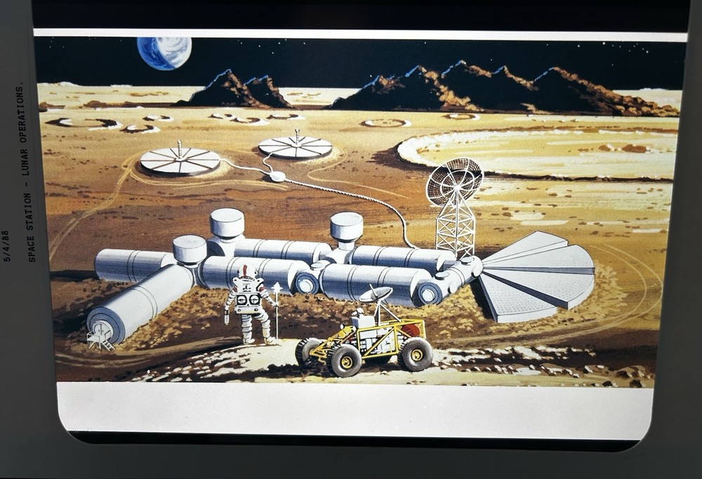 1988 NASA KSC Space Station Lunar Operations Concept Presentation Transparency