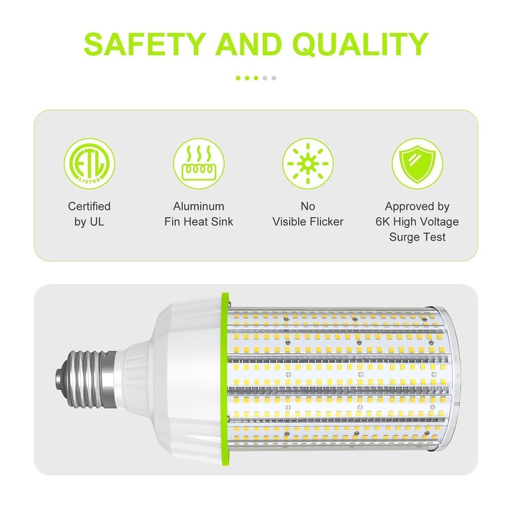 100Watts LED Corn Light Bulb 6000K Hight bay Warehouse Garage Workshop Lighting