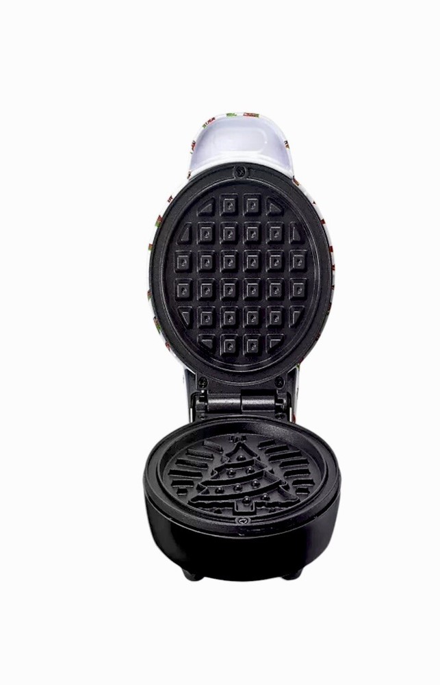 Bella Christmas Tree White/Multicolor Mini Waffle Maker New In Box