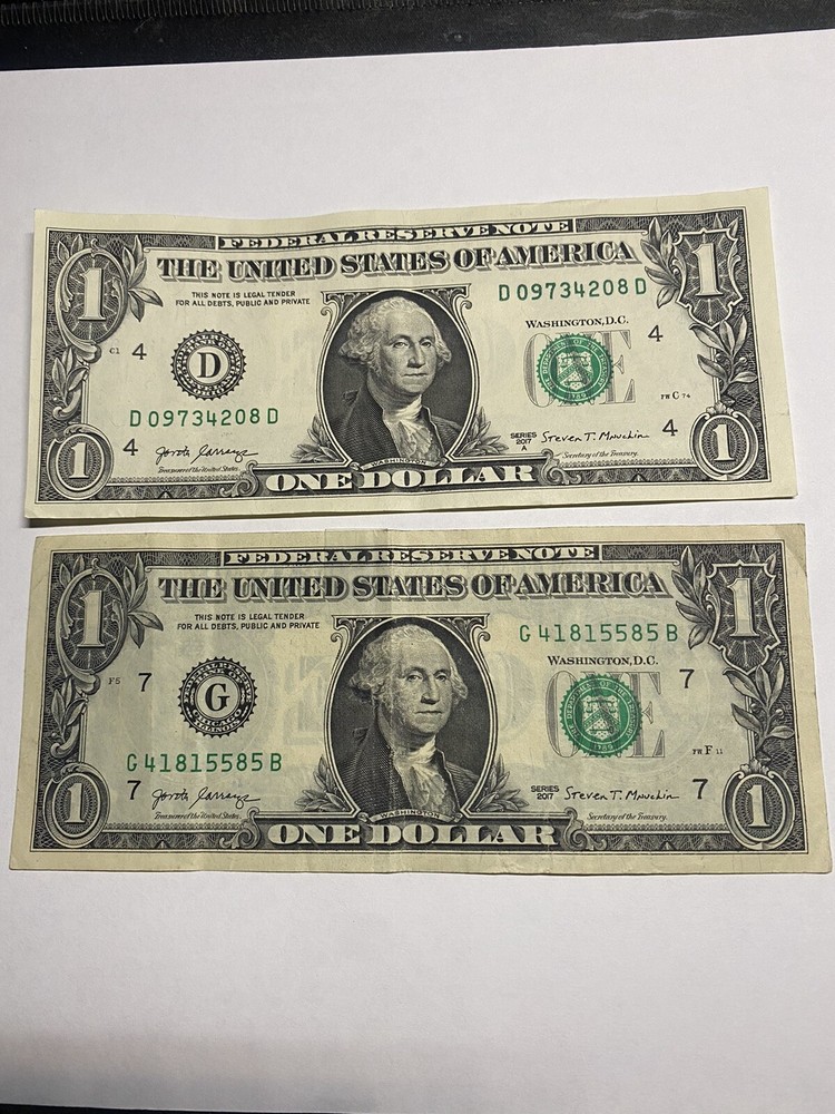 offset printing error/misprint dollar bill (see through double/both sides)
