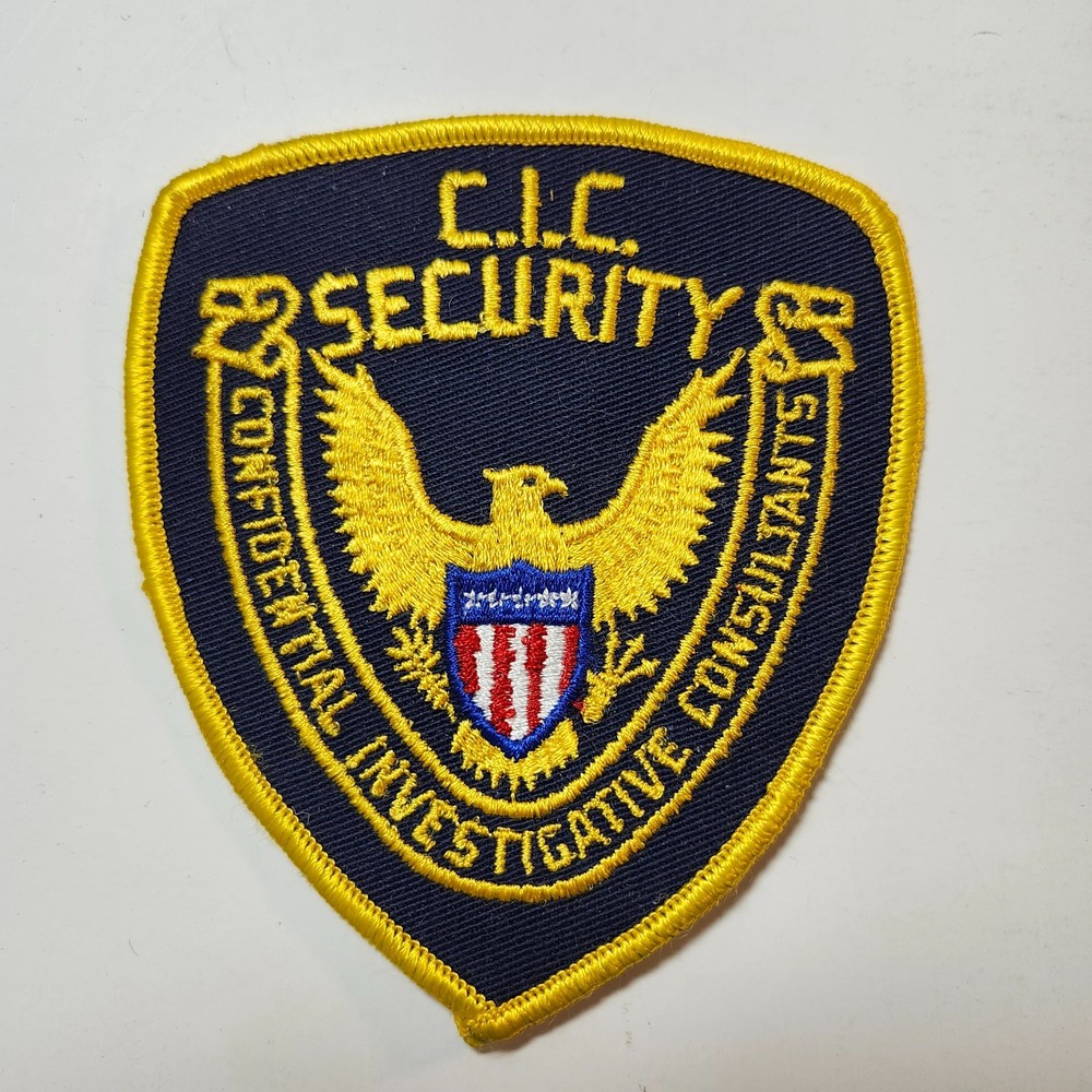 C.I.C. Security Embroidered Patch | 1990s Chicago area | Navy Gold Eagle Shield