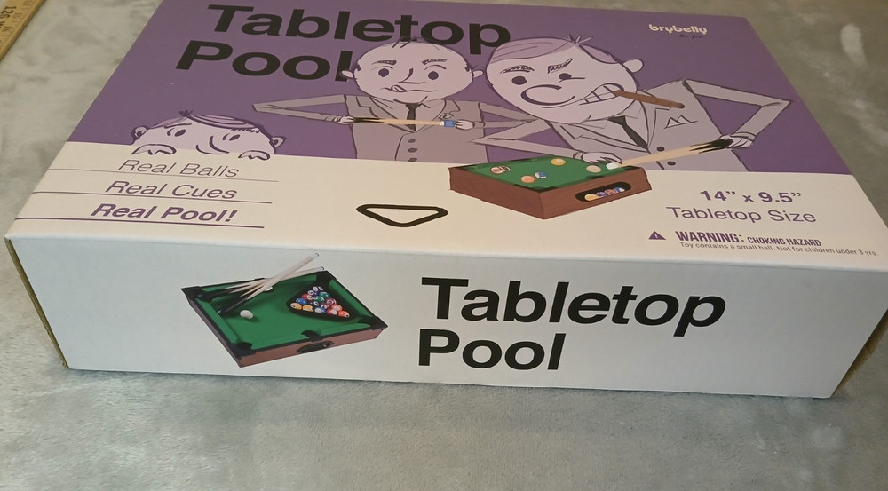 Tabletop Mini Pool Table & Billiard Set Small Billiards Game Real Balls NIB