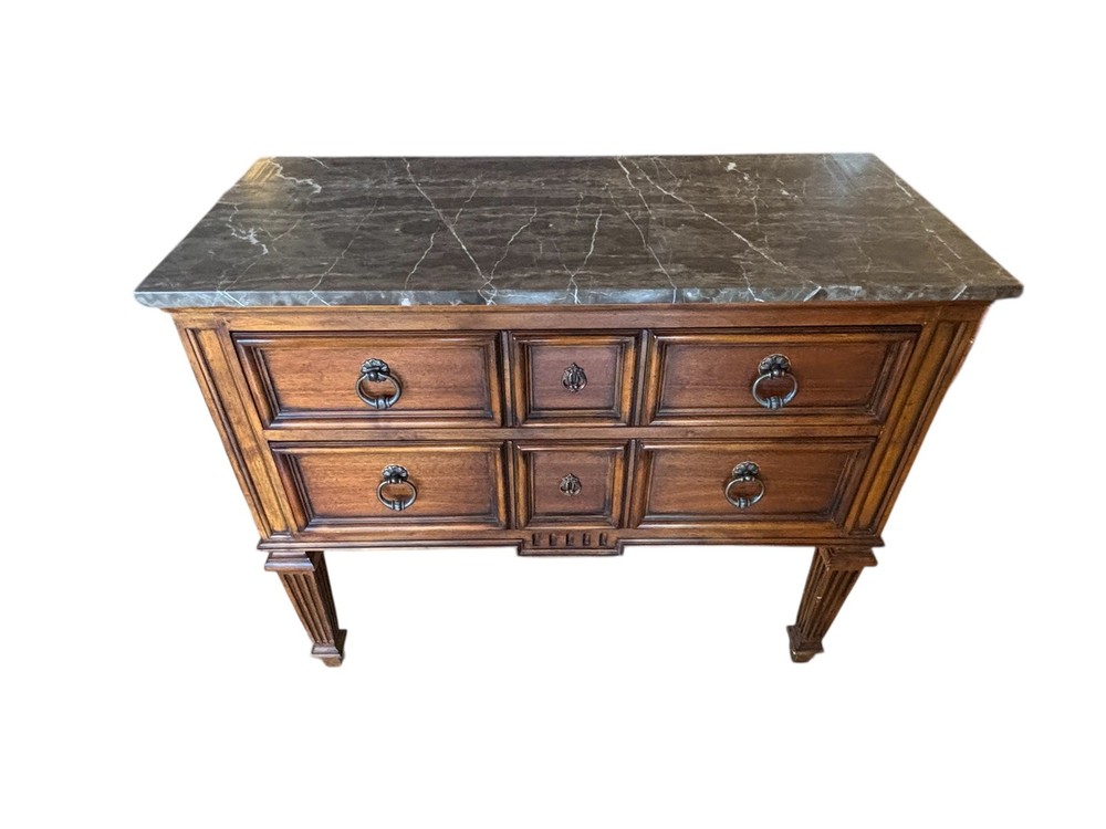 Ethan Allen Tuscany Marble Top Console Table Server Nightstand End Table