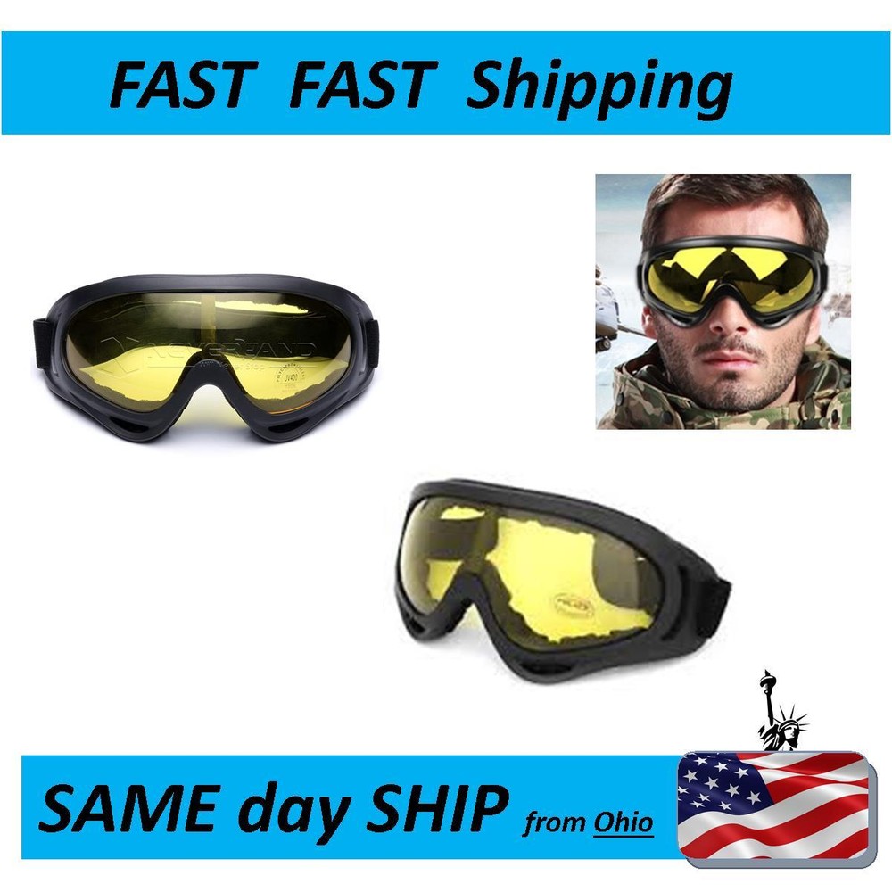 Yellow BRIGHT Vision Shooting Goggles - WIDE View