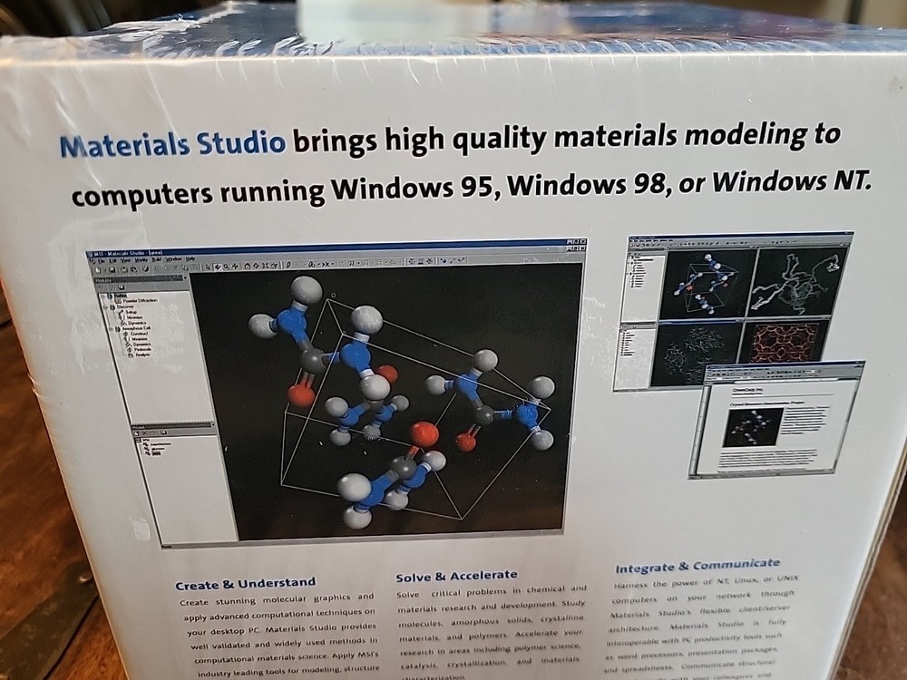 NOS Materials Studio: Molecular Simulations/Biovia 3D Modeling Software 95/98/NT