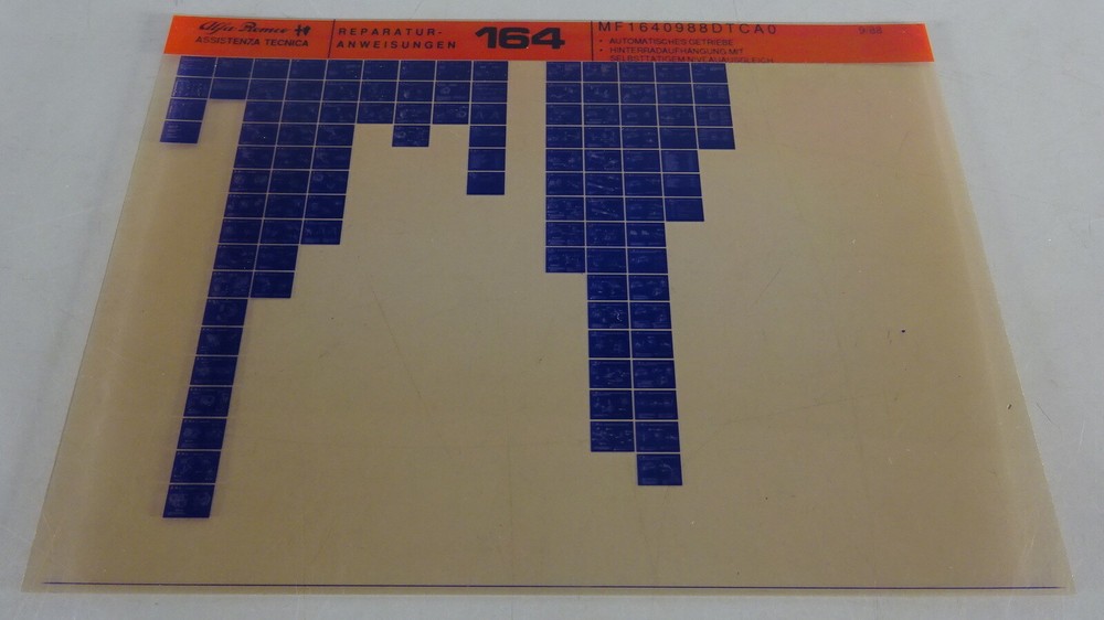 Microfiche Workshop Manual Alfa Romeo 164 Stand 09/1988