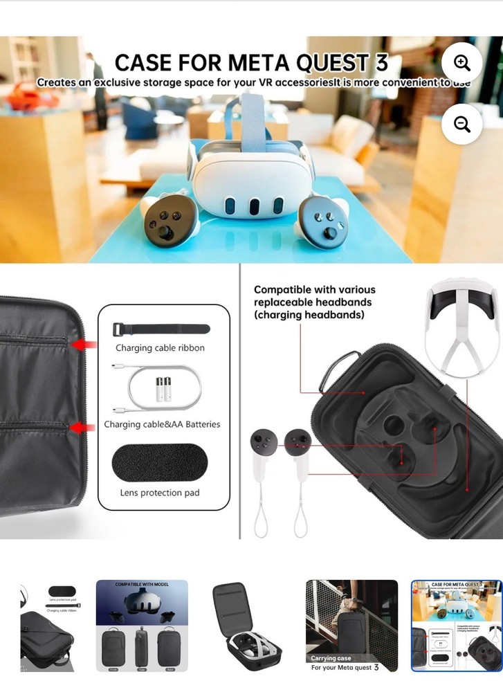 Binsuca VR Carrying Case For Meta Oculus Quest