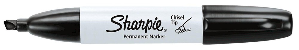 NEW Sharpie 2 Black Chisel Tip Permanent Markers