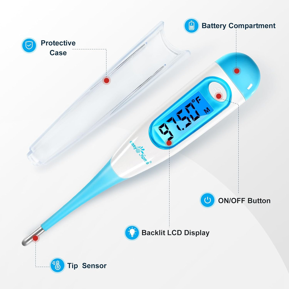 Digital Basal Thermometer with Blue Backlight LCD Display, 1/100Th Degree Hig...
