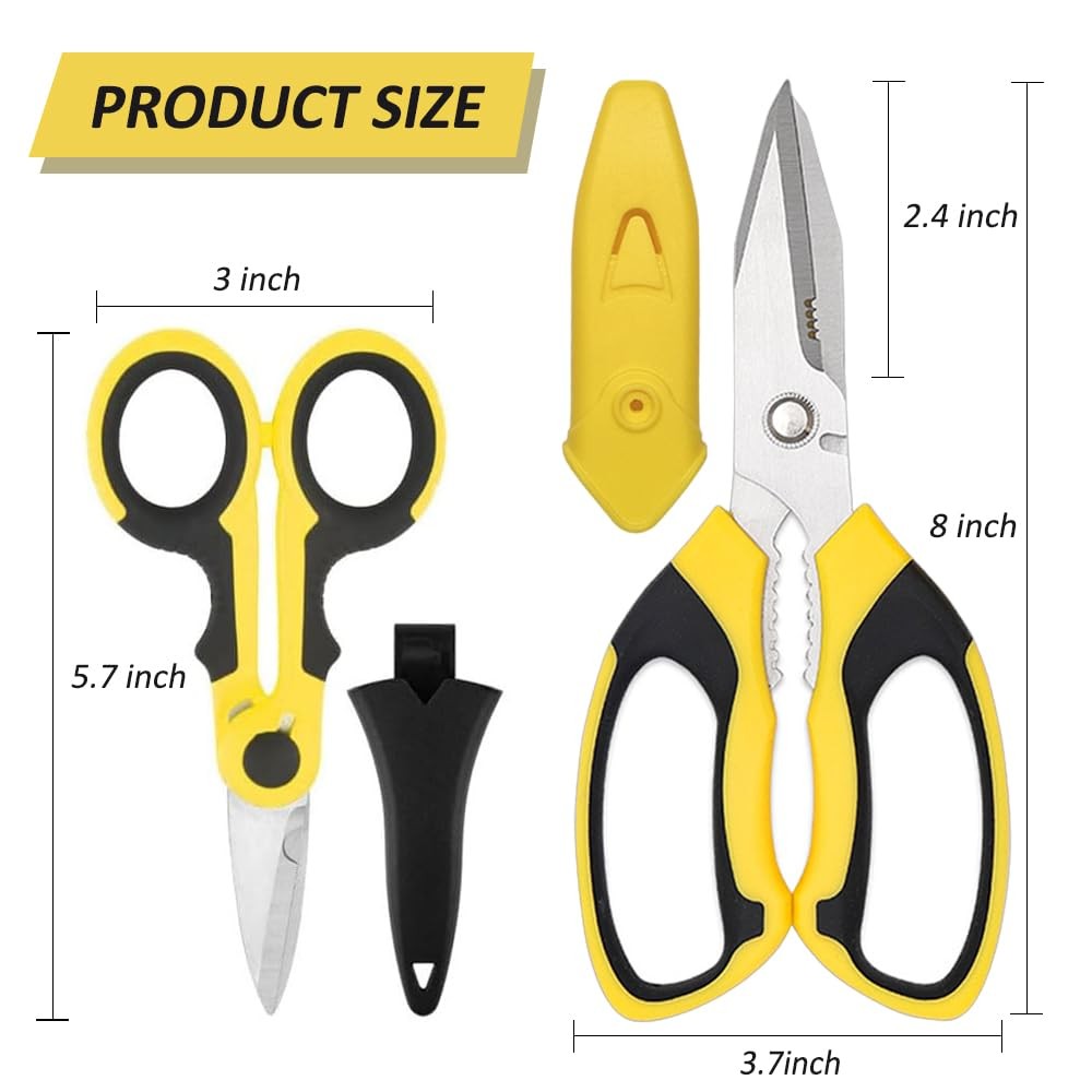 Heavy Duty Scissors, Sharp Scissors All Purpose with Yellow