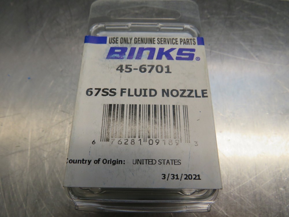 Binks 45-6701 Fluid Nozzle 67SS