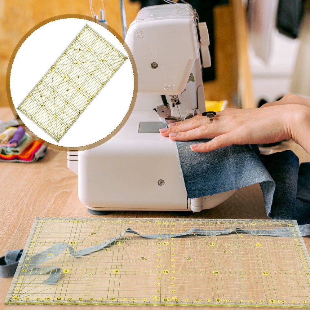Slotted Quilting Ruler Patchwork Quarter Fabric Cutting Template