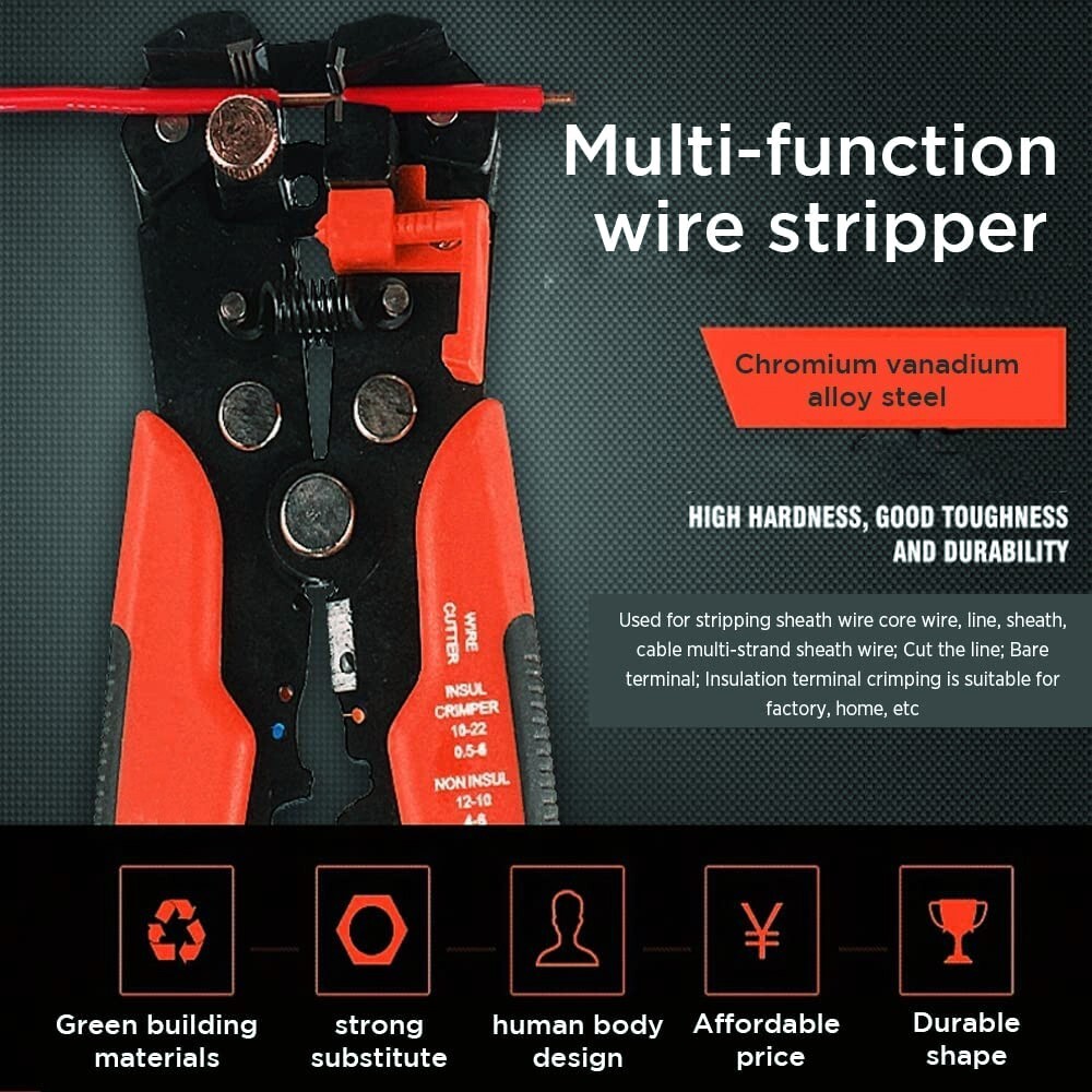 3 in 1 Automatic Self-Adjusting Insulation Wire Stripper Crimping Tool Cutter