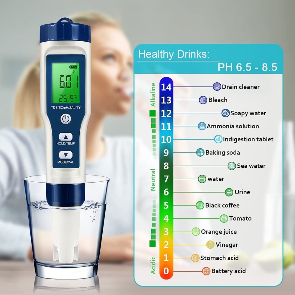 Multi-Functional pH/TDS/EC Tester - Easy Calibration for Safe Water Use