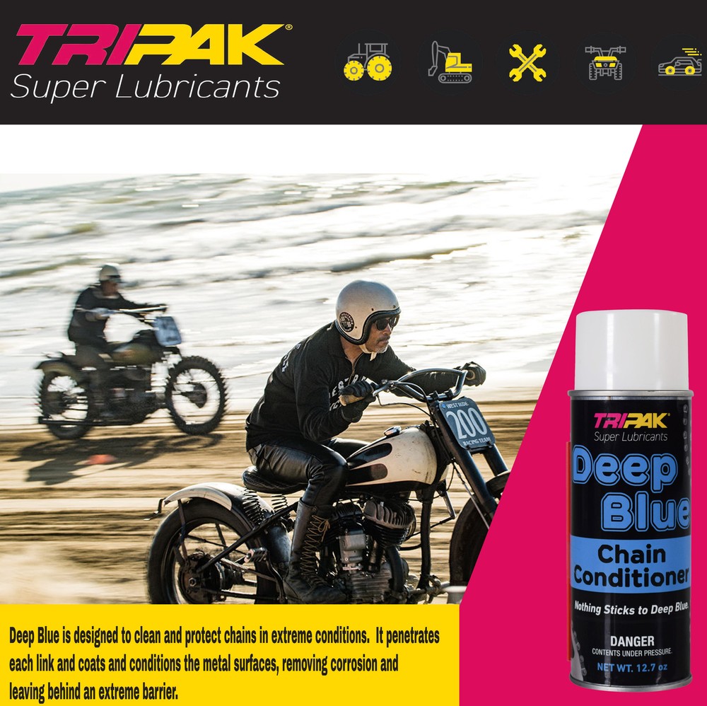 TRIPAK Deep Blue Chain Conditioner - Advanced Anti-Wear Formula (8 Pack)