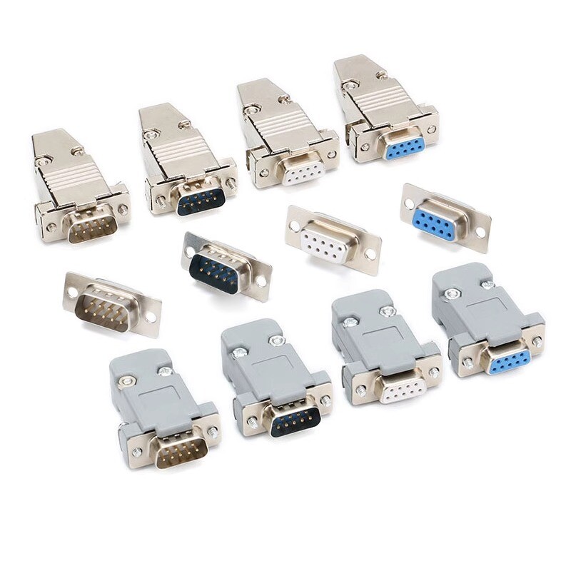 DB9 9Way D-SUB Connector Female/Male Plug Socket Metal/Plastic Shell Solder Type