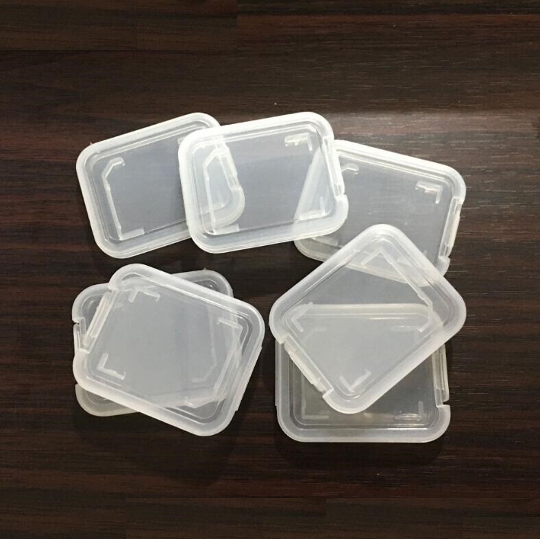 10PCS Transparent Standard SD SDHC Memory Card Case Holder Storage Box Plastic