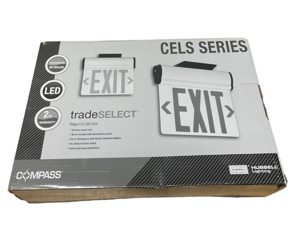 Hubbell Compass CELS2GNE LED Emergency Exit Sign **SALE**