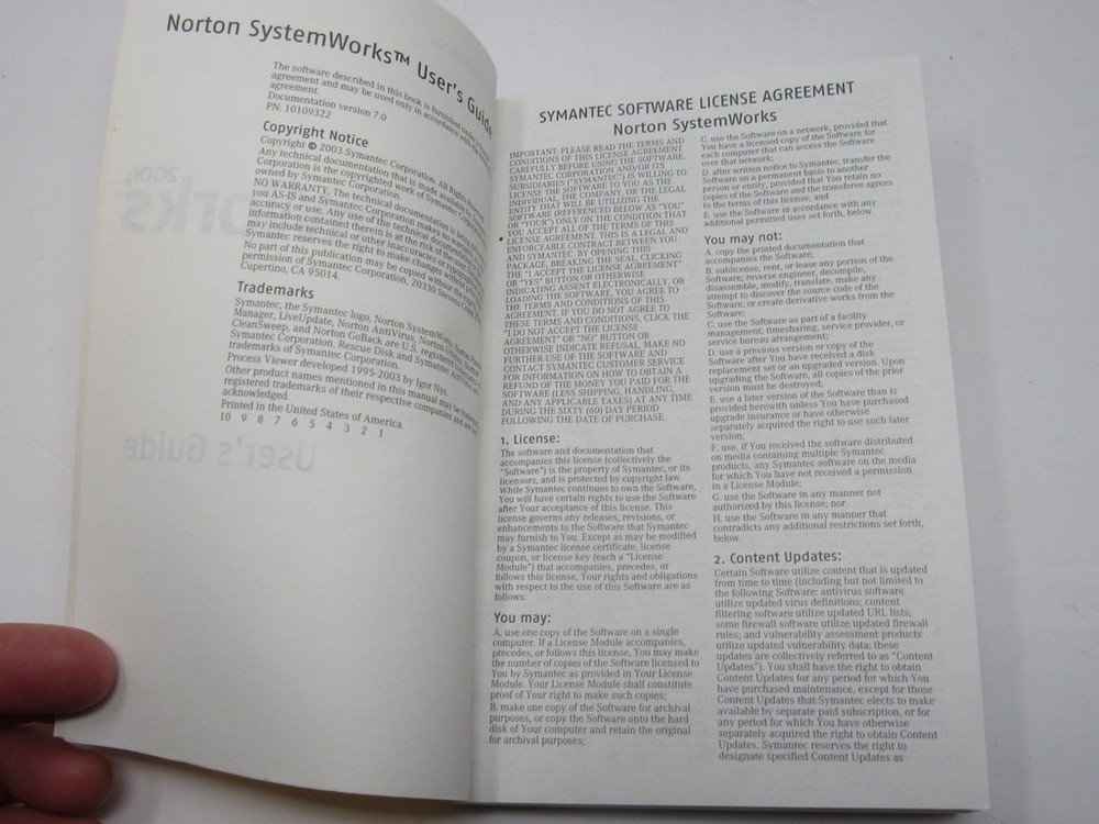 2004 Symantec Norton SystemWorks User's Guide ORIGINAL EXCELLENT COND