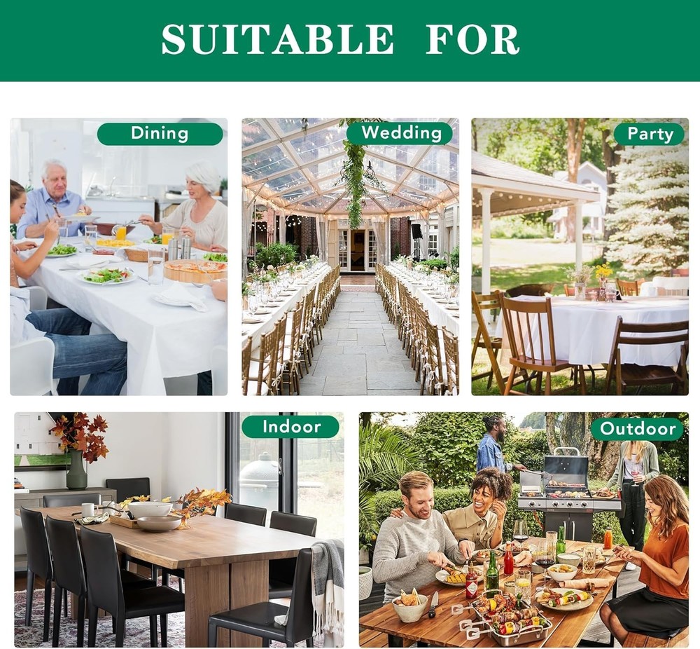 Textured Fabric Tablecloths 60x84 Inches Rectangular, Light Blue Water Resist...