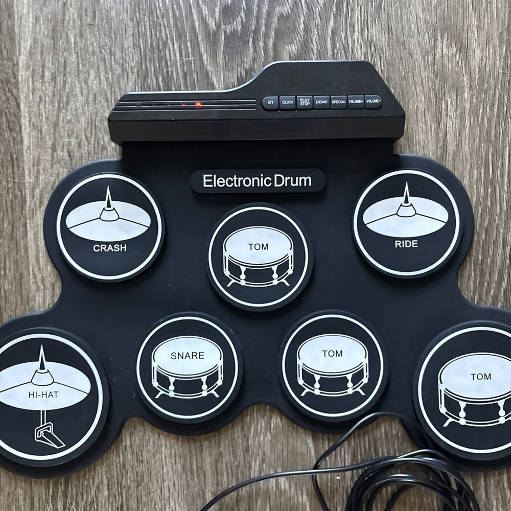 Drum Set Practice Pad Electronic Drum Pad With Pedals - Tested Works