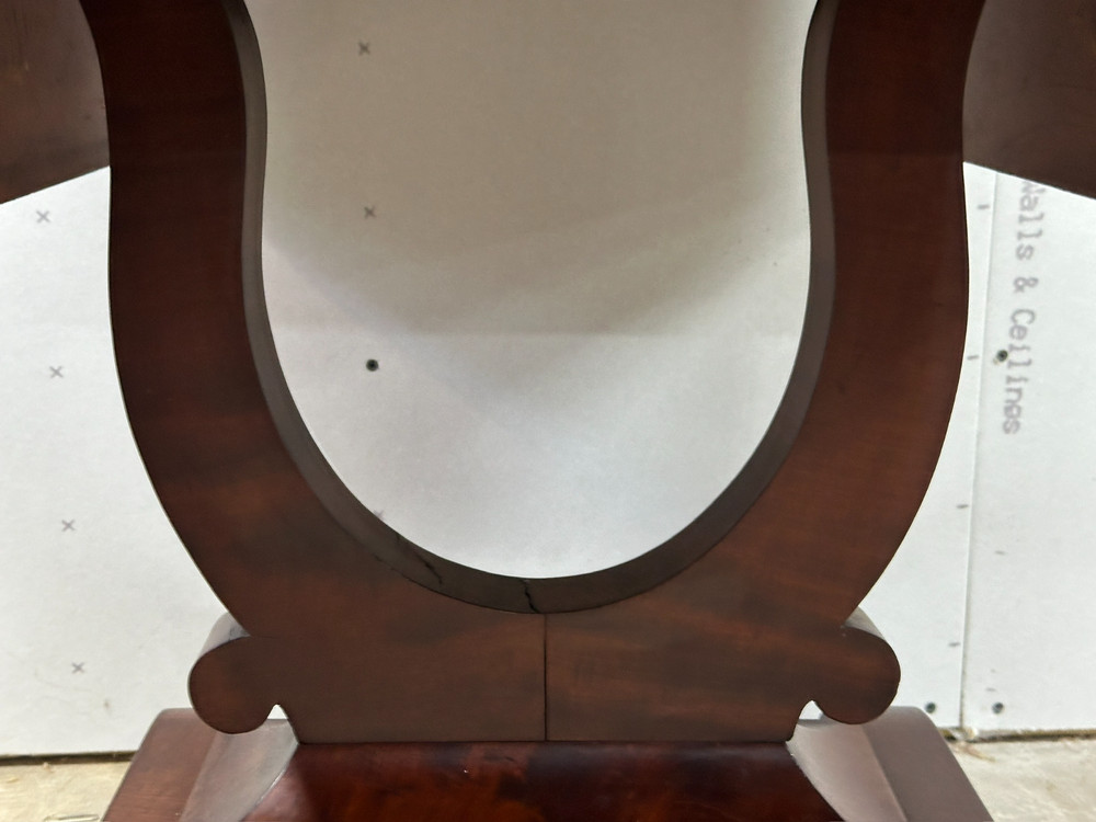 antique flame mahogany table empire classical drop leaf work night stand