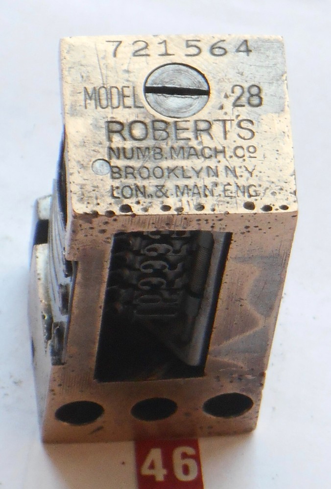 Letterpress Numbering machine | (Roberts #28) | 46