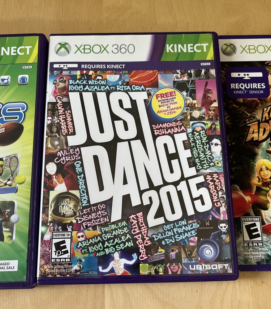 Microsoft Xbox 360 Kinect Motion Sensor Bar Black & 4 games - bundle Just Dance