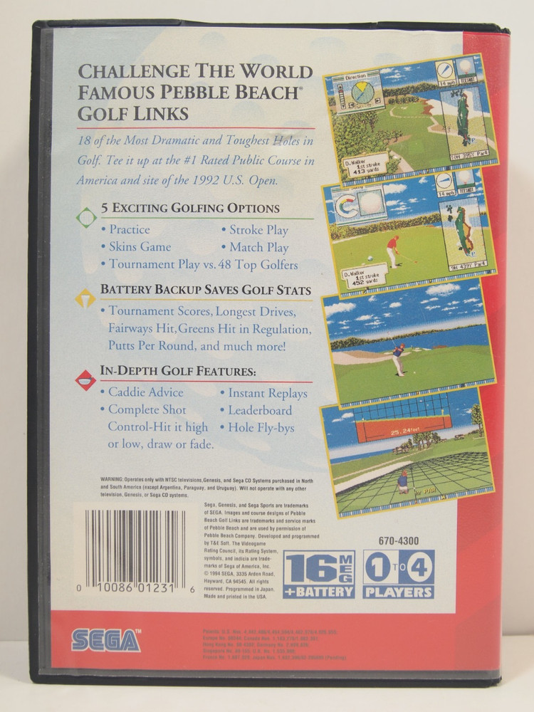Pebble Beach Golf Links Case (SEGA Genesis) Authentic BOX ONLY