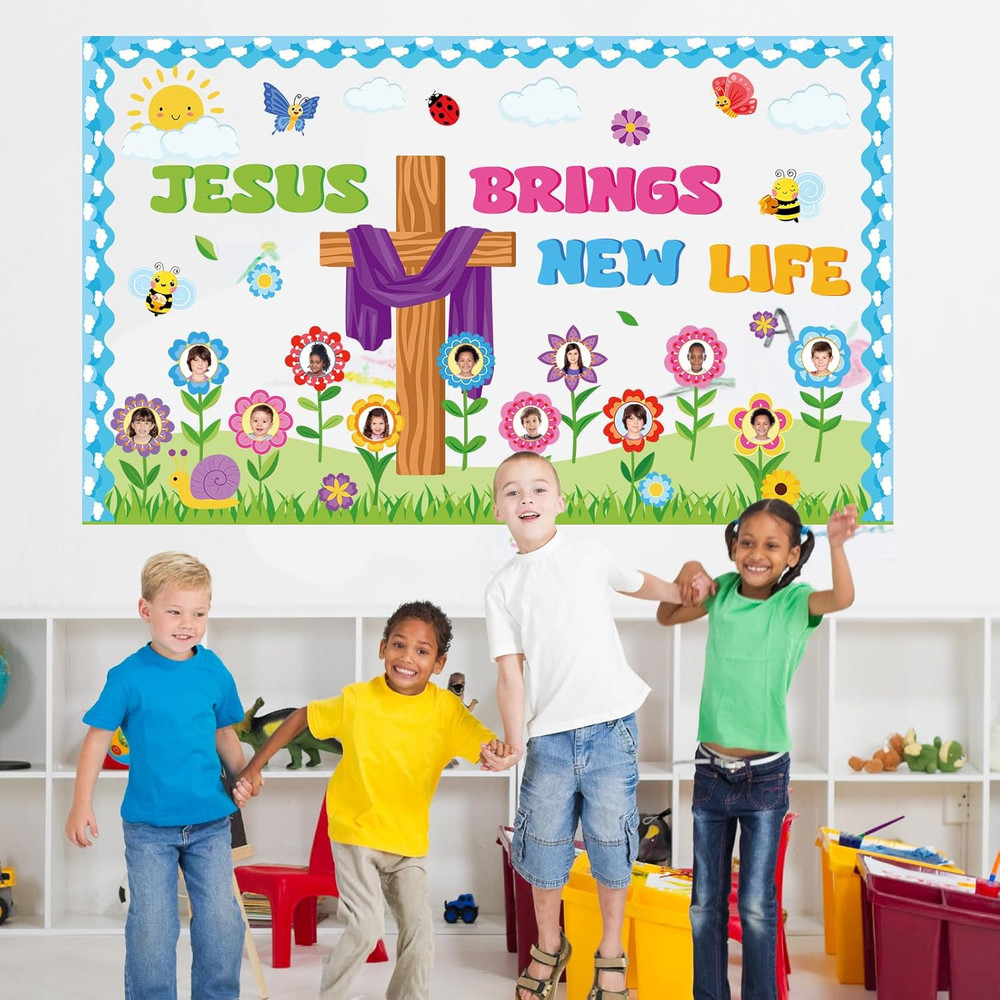 Christian Spring Bulletin Board Set for Easter & Lent Classroom Decor