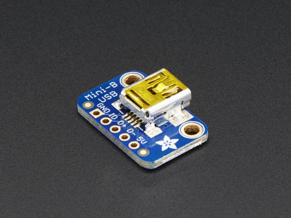 [ Adafruit ADA-1764 ] USB Mini-B Breakout Board