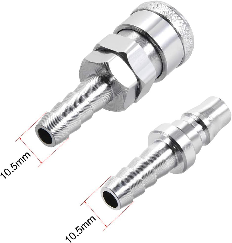 Quick Disconnect Set, 10.5Mm Barb Hose, Air Compressor Hose Fitting