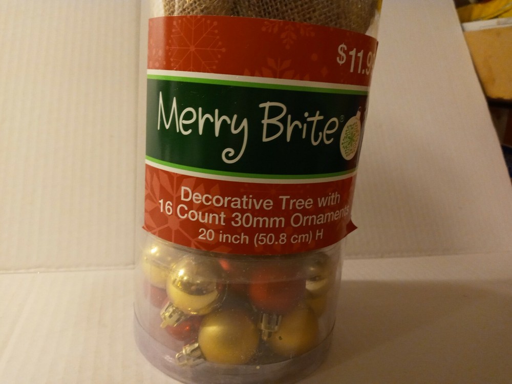 20" Artificial Tabletop Mini Christmas Tree With Ornaments