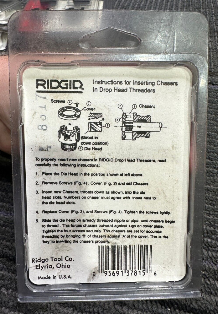Ridgid 37815 Manual Threading Pipe & Bolt Dies 1/4" NPT